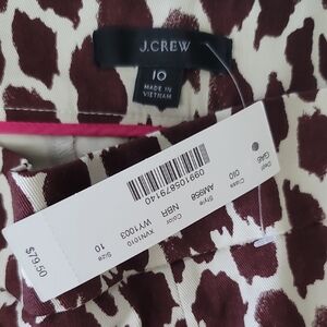 J.Crew Brown and Cream Patterned Skirt